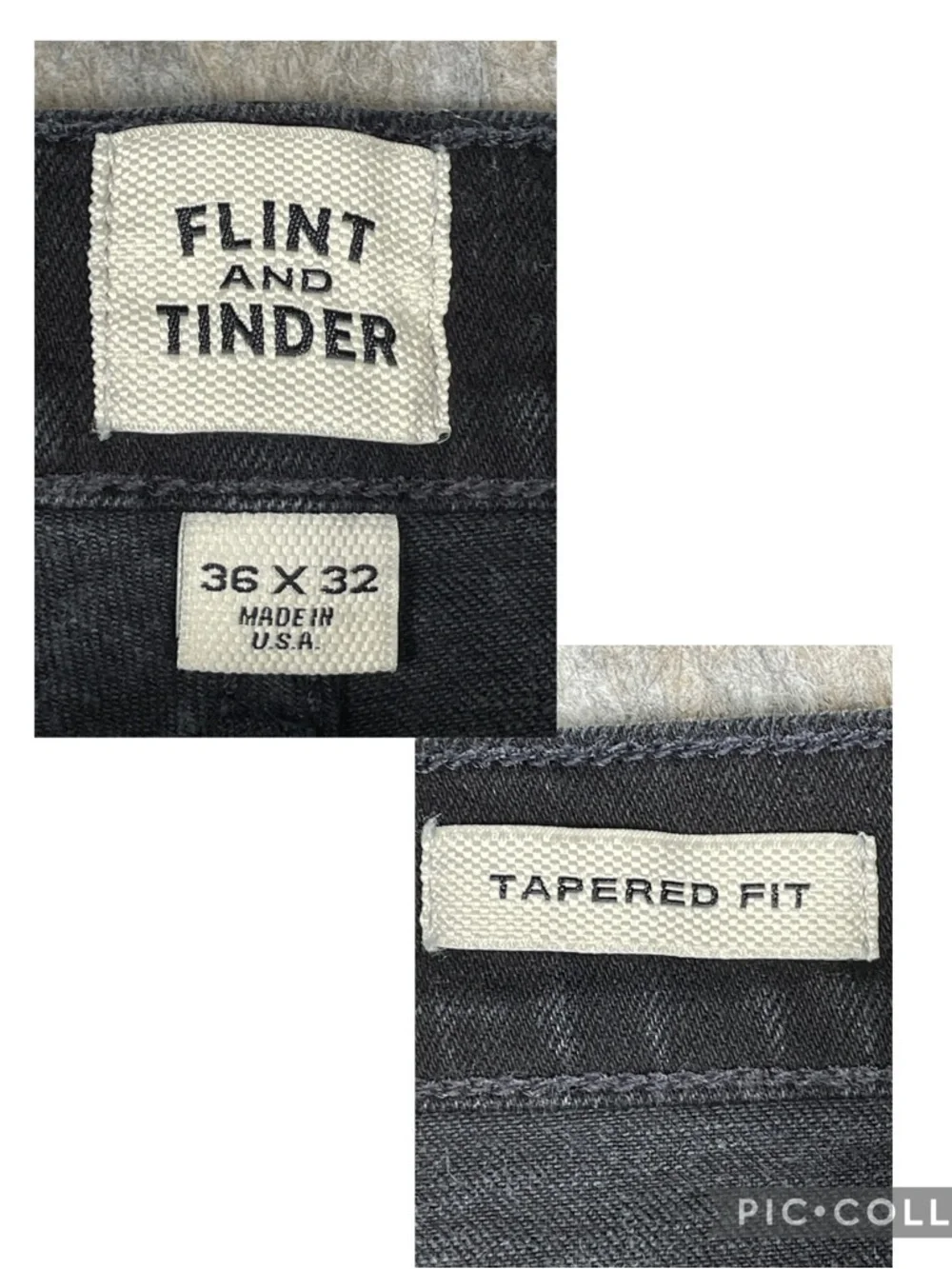 Flint and Tinder Tapered Fit Black Chino Pants Men 36x32
